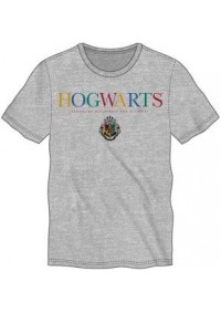 T-Shirt Harry Potter Par Bioworld - Hogwarts (Gris)